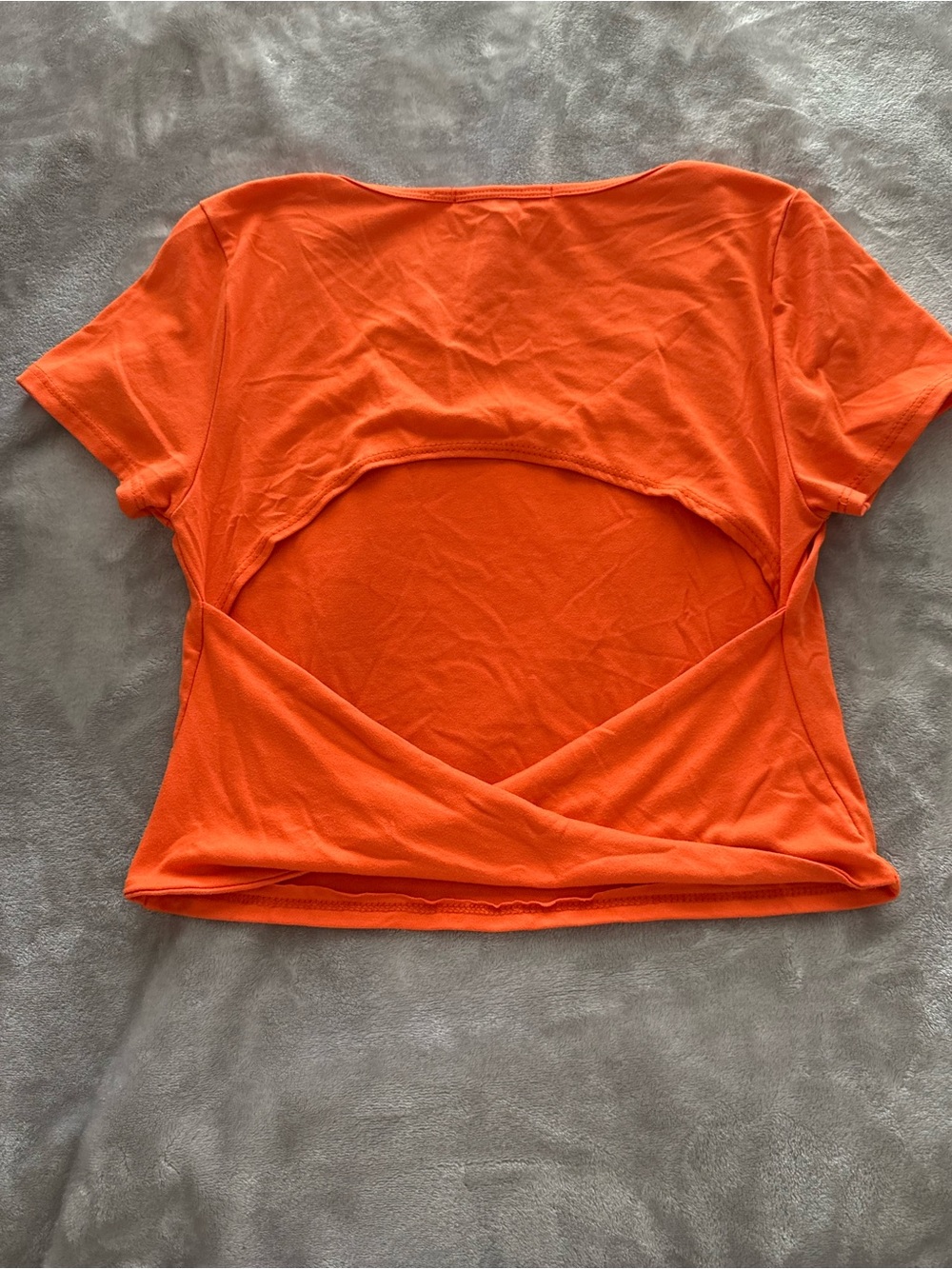 gaze Bright Orange Crop Top with Open Twist Back